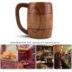 thumbnail image 4 of Jarra de cerveza de madera, jarra de cerveza de madera natural, jarra de café, taza para beber de gran capacidad, jarra clásica con asa de madera, regalo de boda, 4 of 5