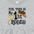 thumbnail image 4 of Inktastic Yes, This is My 1st Rodeo Cowboy Hat with Red Band, Lasso Girls Baby Dress, 4 of 5