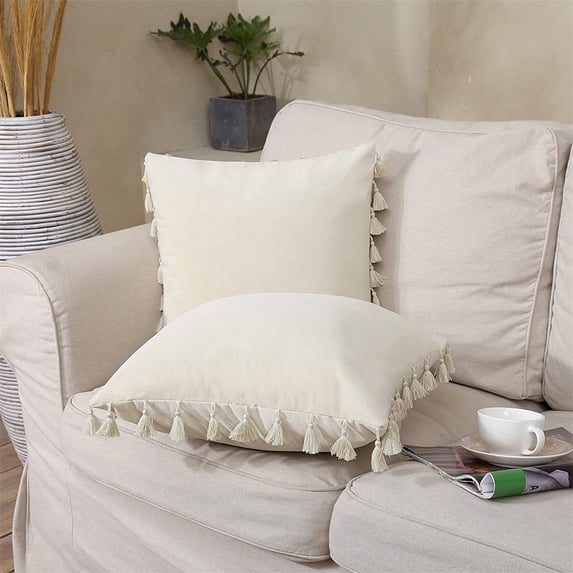 2 Pcs Velvet Throw Pillow Case, Boho Cushion Covers, Couch Car Throw Pillow Cover