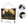 thumbnail image 3 of WOBOGO Ghost Pumpkin Living Room Canvas Wall Art Bedroom Study Framed Canvas Print Artwork Home Office Decorations 24.5×16.7in, 3 of 6