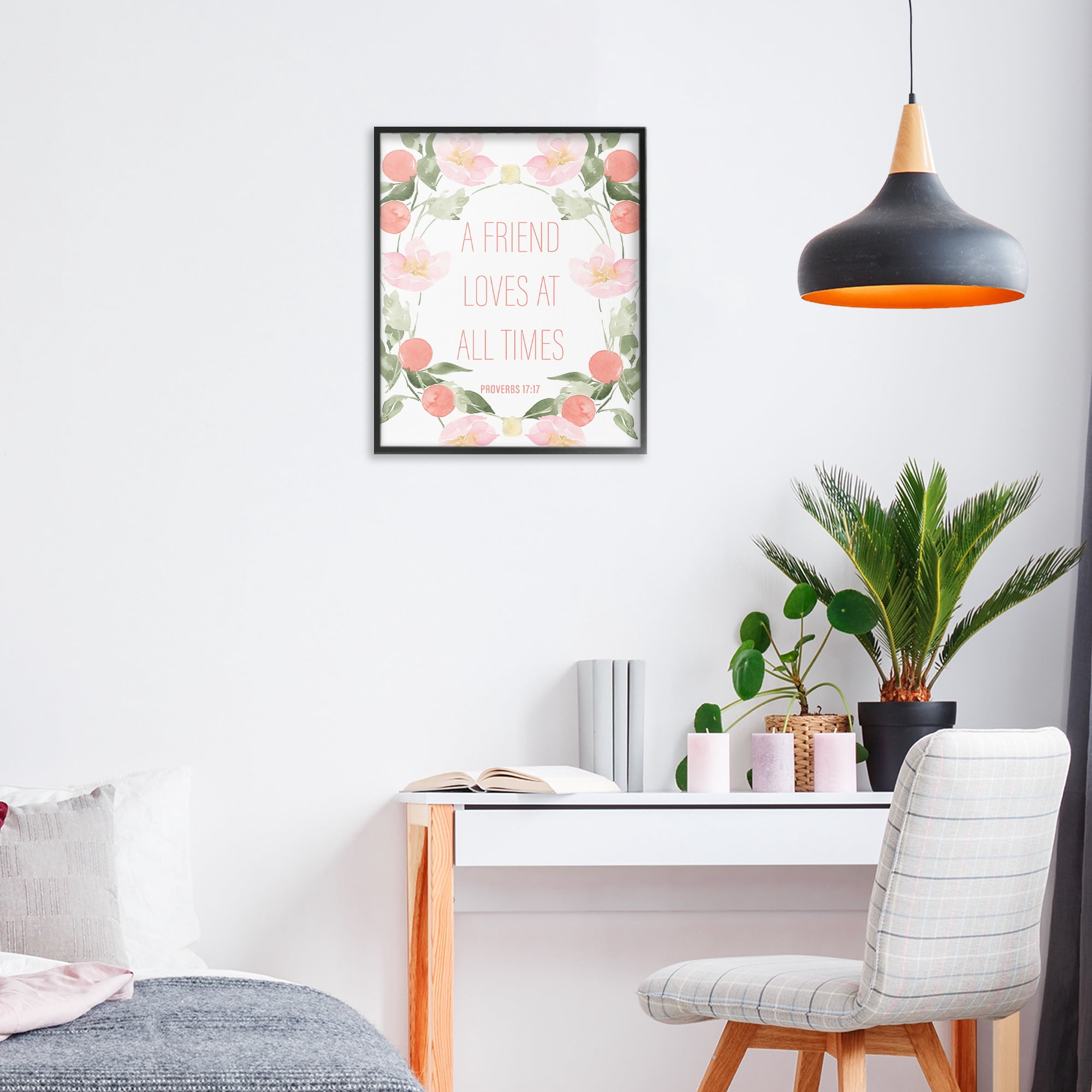 Stupell Industries A Friend Loves At All Times Black Framed Giclee Art, design by Lucille Price