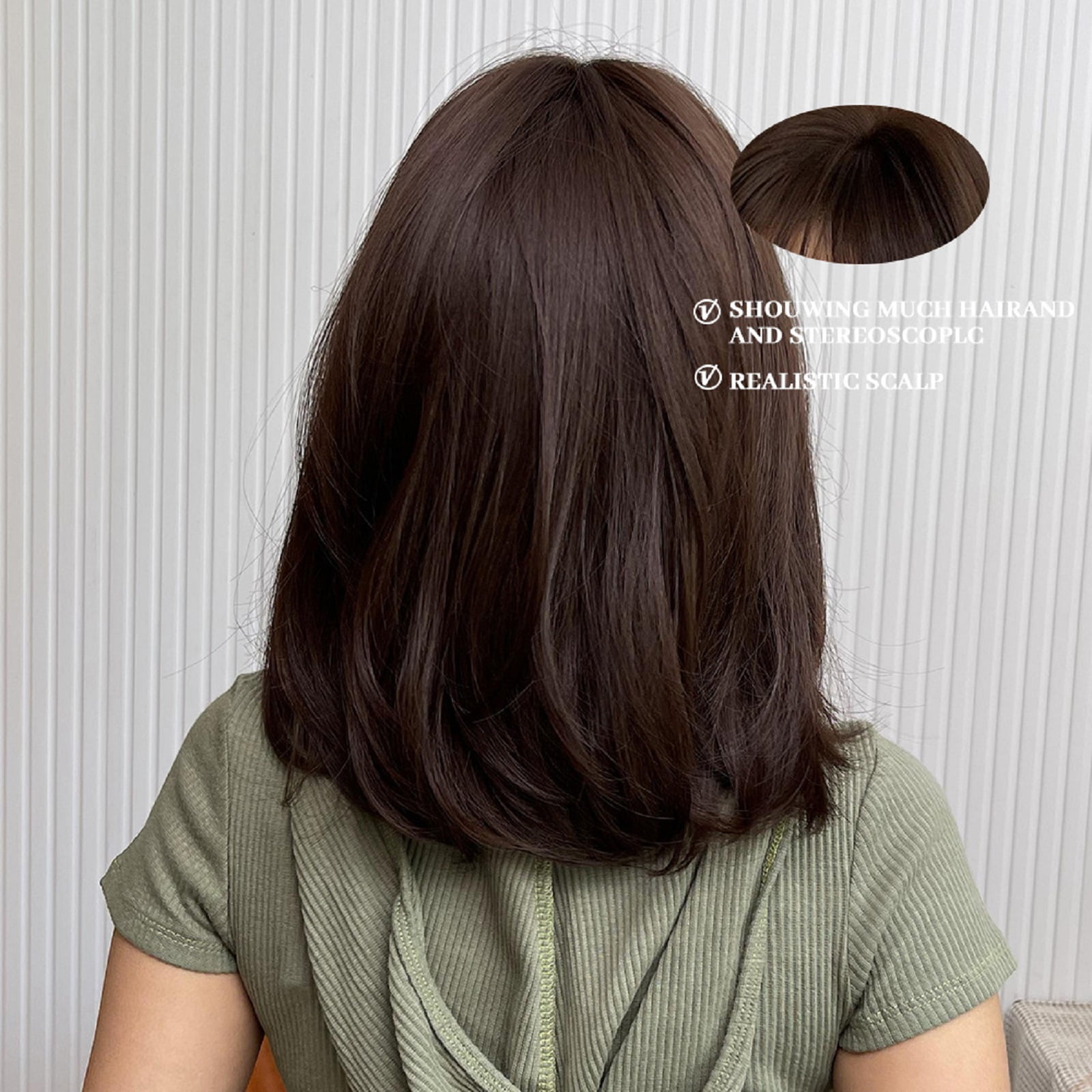 Black Brown Wigs for Women Lace Front Wigs Human Hair Shoulder Length Short Bob Hair Wigs