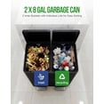 thumbnail image 3 of 2 x 8 Gallon Dual Compartment Trash Can, Stainless Steel Step Pedal Garbage Bin with Slow Close & Removable Buckets for Kitchen Office Recycling - Black, 3 of 8