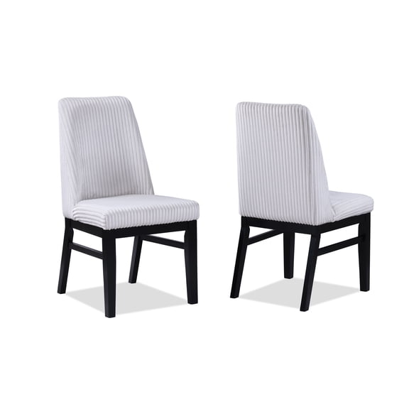 Cterwk 2 Pcs Upholstered Seat Side Chair High Back Dining Chair for Dining Room, Living Room, White