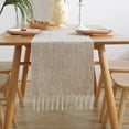 thumbnail image 1 of GHSDFBB Rustic Table Runner Boho Style, Handmade Tassels Khaki Table Runner 90 Inches Long Home Dining,Coffee Table,Kitchen,13x90, 1 of 6
