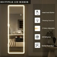thumbnail image 6 of BEAUTYPEAK 64" x 21" LED Rectangular Full Length Mirror Standing Floor Mirror with Safe Corners,White, 6 of 7