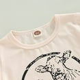 thumbnail image 3 of Baby Girl Short sleeve T-shirt Floral Pants Cow Pattern Summer Clothes Set, 3 of 5