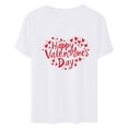 thumbnail image 5 of VKOYWKM Love Heart T Shirts Women Valentines Day Shirts Cute Love Heart Graphic Tees Short Sleeve Casual Crew Neck Holiday T Shirts Classic Romantic Valentine Cute Clothes, 5 of 7