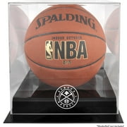Denver Nuggets Black Base Team Logo Basketball Display Case with Mirrored Back
