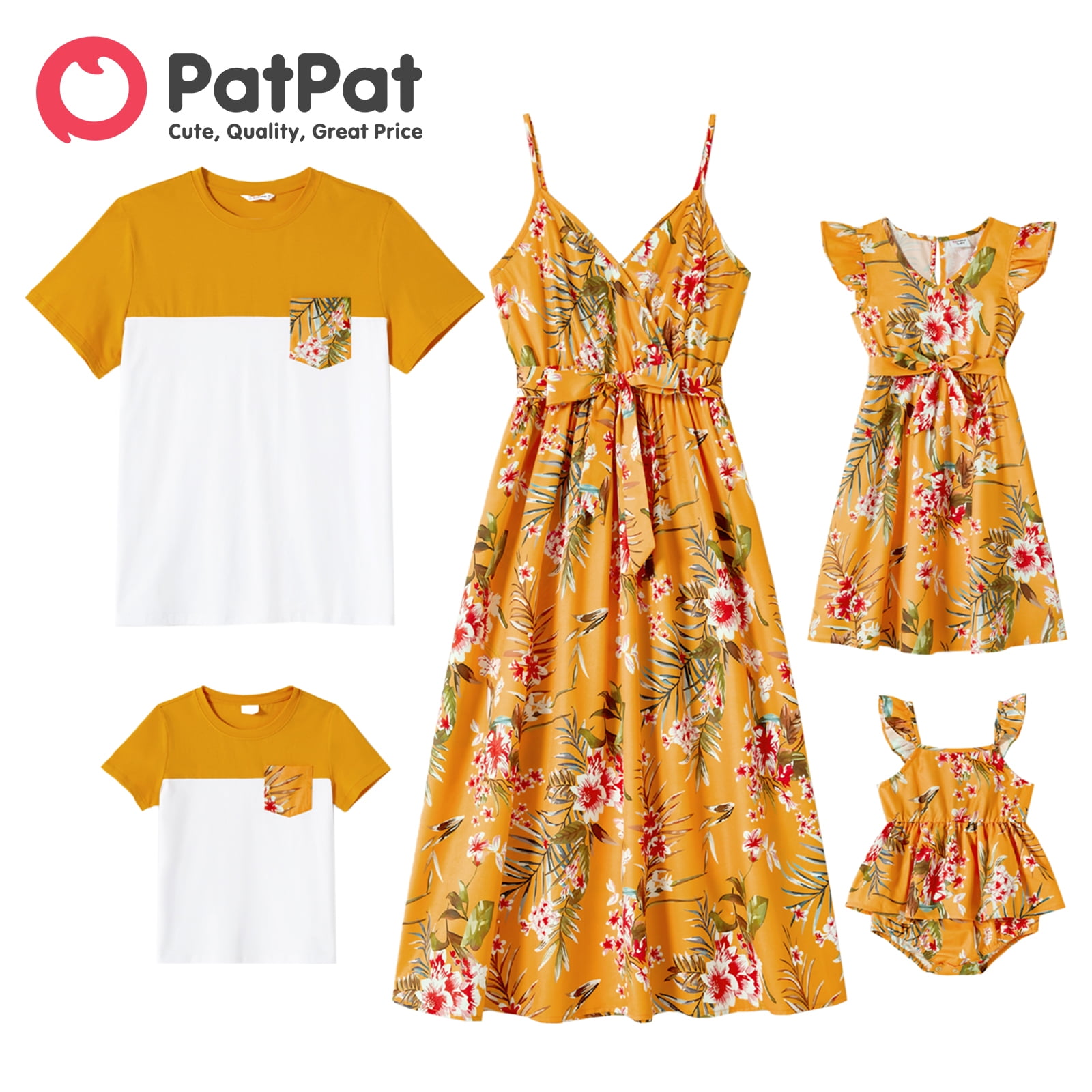 PatPat Family Matching Cotton Short sleeve Colorblock T shirts And patpat-family-matching-cotton-short-sleeve-colorblock-t-shirts-and
