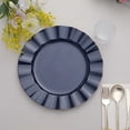 thumbnail image 5 of BalsaCircle 10 Navy Blue 11" Round Disposable Salad Dinner Plastic Plates Gold Wavy Trim Wedding Party Tableware, 5 of 8