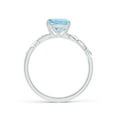 thumbnail image 2 of Angara Natural 1.4 Ct. Aquamarine with Diamond Solitaire Ring in 14K White Gold for Women (Ring Size: 12), 2 of 10
