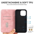 thumbnail image 5 of Dteck Strong Magnetic Case for iPhone 16 Pro, Compatible with MagSafe, iPhone 16 Pro Wallet Case with RFID Blocking Holder Slots, PU Leather Flip Folio Cover Kickstand Shockproof,Pink, 5 of 9