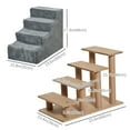 thumbnail image 2 of CoSoTower 4-Step Dog Ramp for Sofa, Bed, and Couch, with Removable Cover, Light Grey, 2 of 7