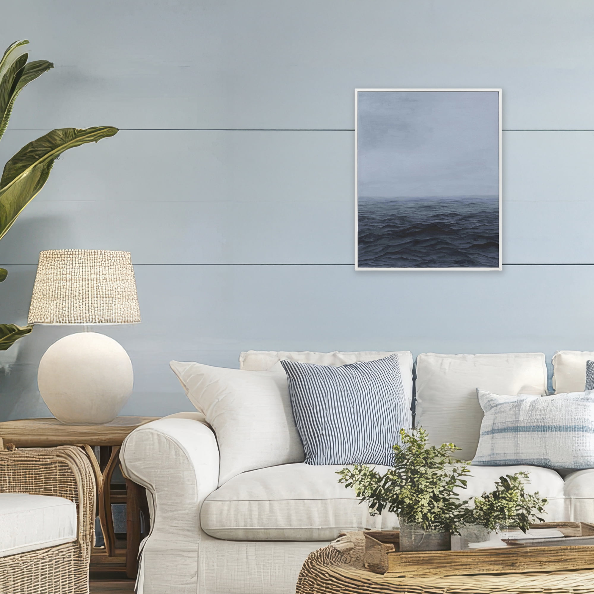 Stupell Industries Vast Ocean Expanse White Framed Giclee Art, design by Michael Willett
