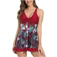 thumbnail image 2 of TIMIFIS Tankini Maillots de Bain pour Femmes avec Shorts Maillots de Bain Deux Pièces Imprimé Floral, 2 of 5