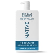 Native Body Wash for Women & Men, Sulfate Free, Sea Salt & Cedar, 36 fl oz