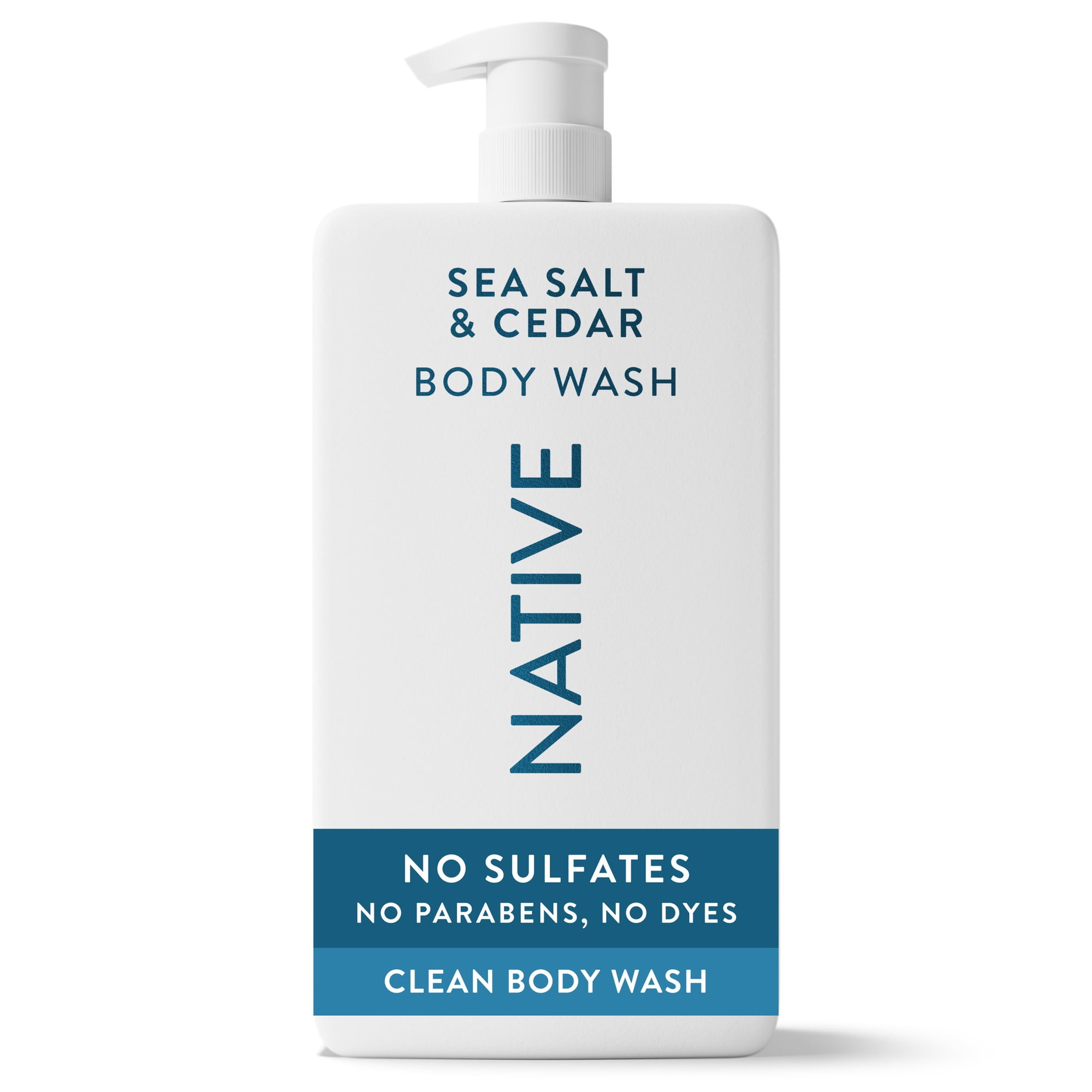 Native Body Wash for Women & Men, Sulfate Free, Sea Salt & Cedar, 36 fl oz