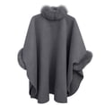 thumbnail image 6 of Women's Winter Wool Blended Faux Fur Coats Warm Baggy Oversized Shawl Wraps Cloak Trench Coat Poncho Cape Outwear, 6 of 6