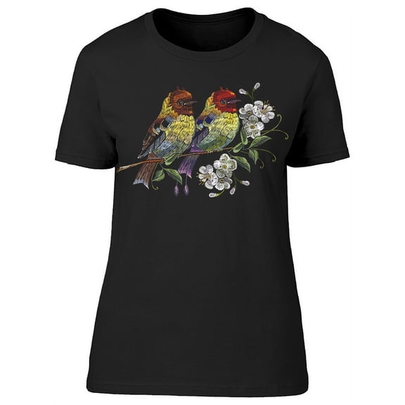 Two Birds Blossoming Cherry T-Shirt Women -Image by Shutterstock, Female 3X-Large