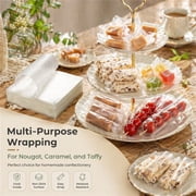GIXUSIL 1200 Pieces Edible Paper Glutinous Rice Paper 2.3x3.1 inch Candy Wrappers Sugar Paper for Kitchen Baking Cake Nougat Chocolate Toffee (Transparent White)