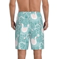 thumbnail image 5 of Salouo Swan And Flowers4 Pattern Men's Sleep Pajama Shorts,Pajama Bottoms Elastic Waistband Sleep Pajama Short PJ Shorts for Men -3X-Large, 5 of 6