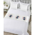 thumbnail image 5 of Xipuska Navy Blue Pink Geometric Bed Runners for King Size Bed, Decorative Bed Throws for Foot of Bed, Yellow Modern Abstract Art Bed Runner Sofa Throw Bedding Scarf Protector Slipcover for Bedroom, 5 of 6
