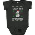 thumbnail image 3 of Inktastic Chillin' with My Snowmies Sweater Style Snowman Boys or Girls Baby Bodysuit, 3 of 5