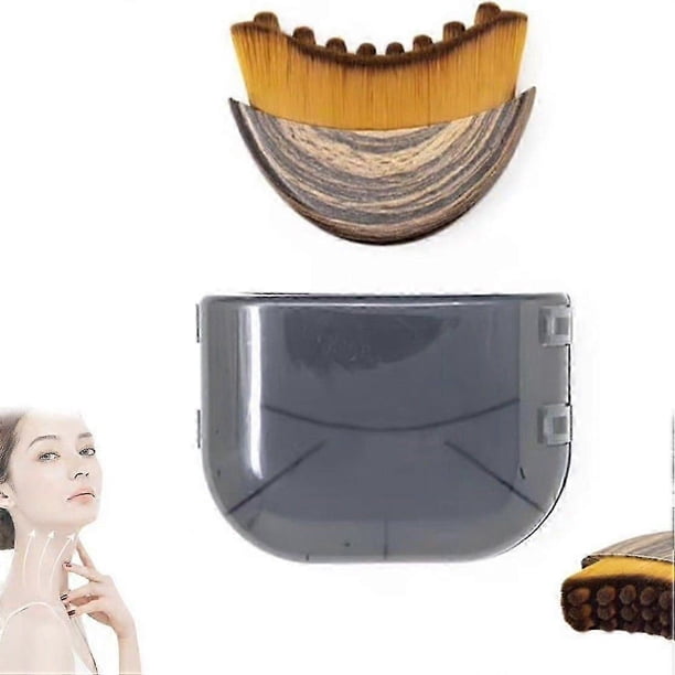 Lymphatic Drainage Face Brush, Contour Massager for Jawline & Chin, Reduce Puffiness, Ultra-Soft Bristles, Facial Sculpting Tool, Ergonomic & Portable