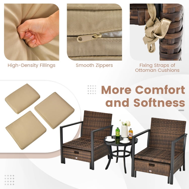 Aimee Lii 5 Pieces Patio Wicker Conversation Set, Outdoor Patio Sectional Furniture Set with Soft Cushions for Garden Yard Aimee Lii 5 Pieces Patio Wicker Conversation Set, Outdoor Patio Sectional Furniture Set with Soft Cushions for Garden Yard