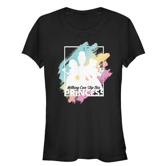 Junior's Disney Princesses Can't Stop this Princess  Graphic Tee Black 2X Large