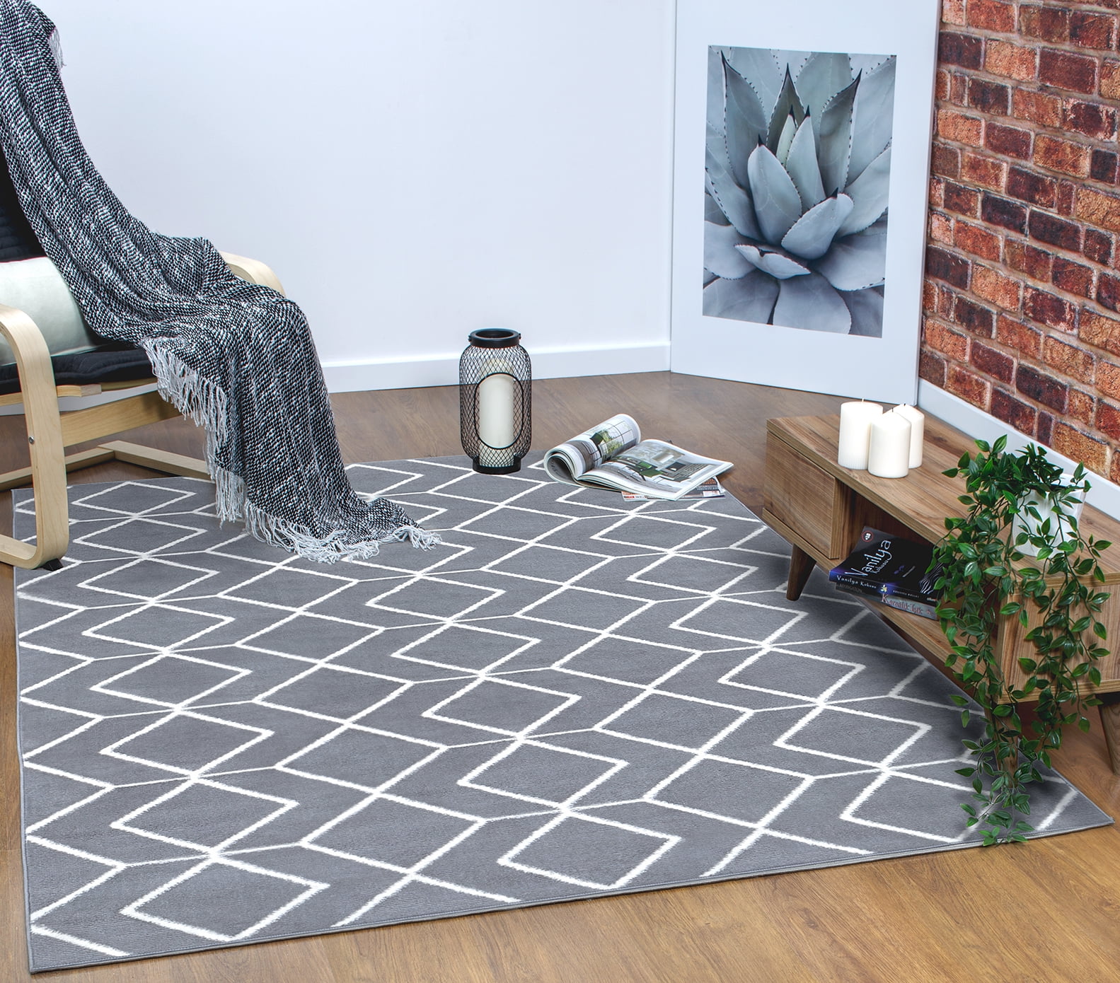 Antep Rugs Kashan King Collection 507 Trellis Polypropylene Indoor Area