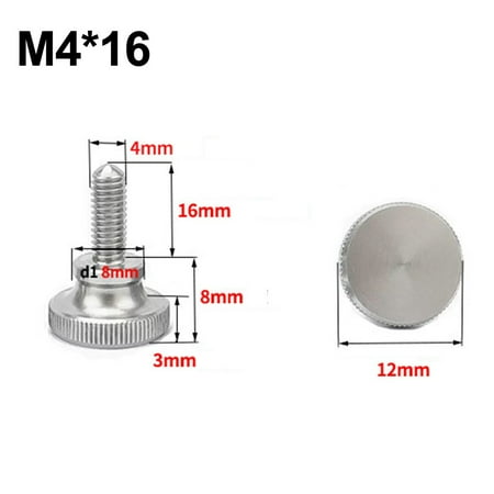 

2pcs M4 GB834 304 Stainless Steel Knurl Head Hand Tighten Glass Lock Thumb Screw