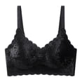 thumbnail image 1 of Birdeem Fashion Women Solid Color Golden Velvet Wavy Wireless Fixed Cup Gathering Daily Bra, 1 of 2