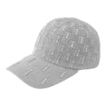 thumbnail image 2 of LSONABXA Grey Baseball Caps for Women Vertical Pearl Knit Baseball Cap Fresh Casual Hat Muslim Hat for Women, 2 of 4