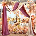 thumbnail image 3 of LCXmlly Roasting Pan Wedding Arch Drape Fabric Long 3 Panels Wide Sheer Wrinkle Free Soft Party Backdrop Drapery, 3 of 6