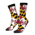 thumbnail image 2 of Womens Maryland-Flag Dress Crew Socks Colorful Novelty Socks, 2 of 7