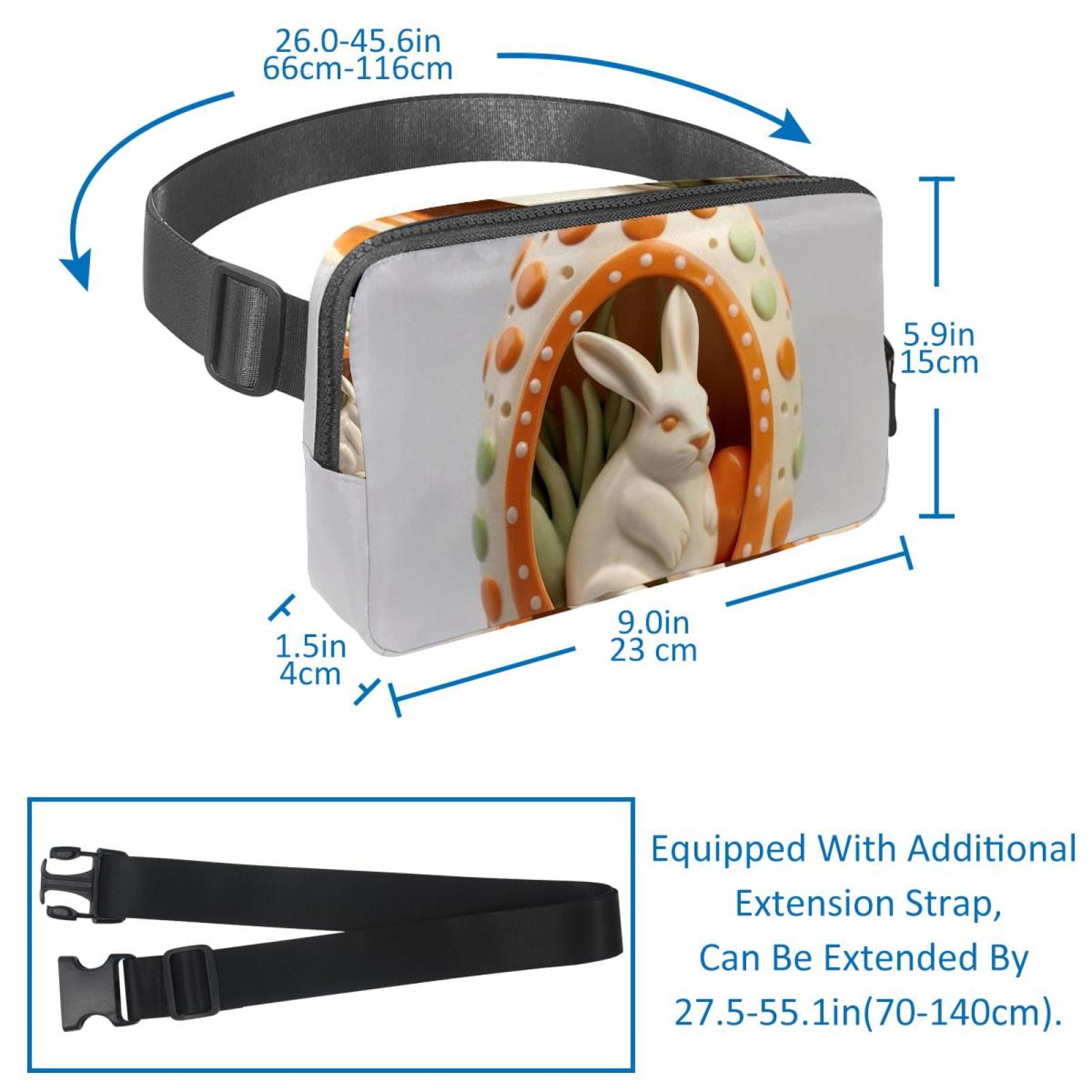 Easter Lightweight Adjustable Running Belt with Extension Strap - Unisex Fanny Pack Belt Bag