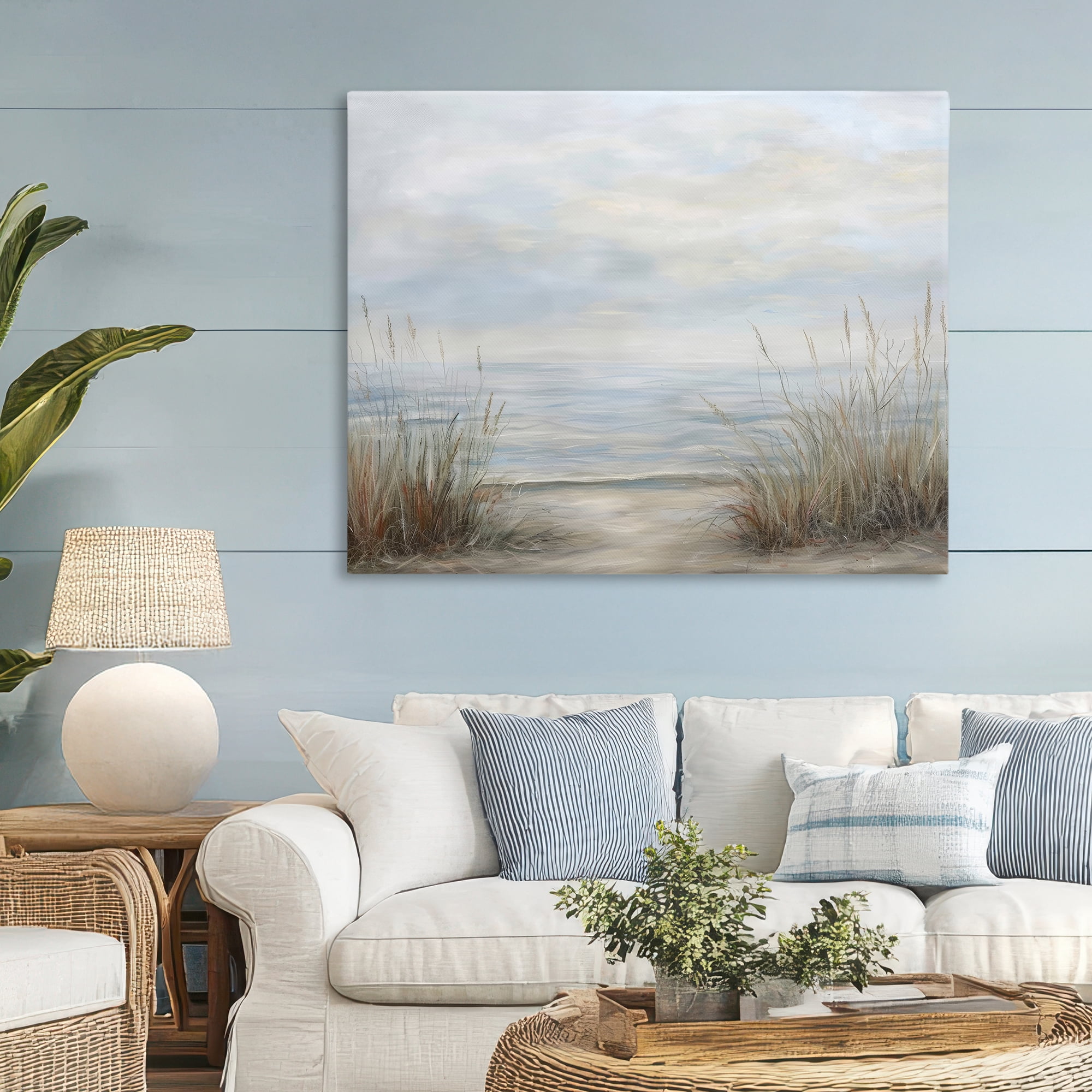 Stupell Industries Silent Beach with Seaside Dunes Canvas Wall Art, design by Petal Prints Design