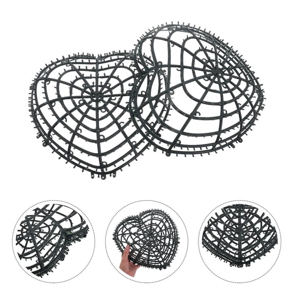 SOPOTUTU 2Pcs Green Heart Shape Floral Ball Frame for Artificial Topiary Plant Arrangement