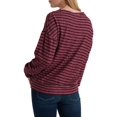 thumbnail image 2 of LUCKY BRAND Womens Burgundy Striped Long Sleeve Crew Neck Sweater M, 2 of 3