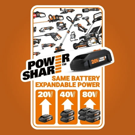 WORX - 20V 10" Cordless Straight Shaft Grass Trimmer & Edger (1 x 2.0 Ah Battery and 1 x Charger) - Black