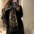 thumbnail image 7 of Jiibva Leopard Tassels Scarf Lady Oversized Long Soft Warm Wrap Shawl Windproof Winter Neck Warmer Animal Print Scarves for Women, 7 of 7