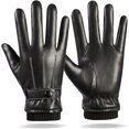thumbnail image 1 of Guantes Térmicos de Cuero Liling Pantalla Táctil Invierno Ajustables Negros, 1 of 4