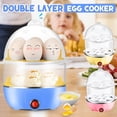thumbnail image 6 of Rapid Electric Egg Cooker and Omelet Maker with Auto Shut Off, for Easy to Peel, Poached Eggs, Scrambled Eggs, Soft, Medium and Hard-Boiled Eggs, 14 Egg Capacity Tray, Double Tier, Blue, 6 of 6