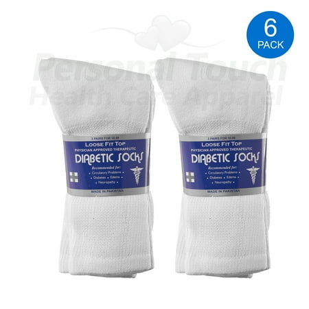Diabetic Socks Men s & Women Crew Style Physicians Approved Socks 6 Pairs Size 10-13 (White) Diabetic Socks Men s & Women Crew Style Physicians Approved Socks 6 Pairs Size 10-13 (White)