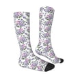 thumbnail image 3 of Fotbe Violets Flowers print Women's Men's Novelty Crew Socks Cotton Socks Knee High Socks for Walking,Running,Nurses,Pregnancy, 3 of 9