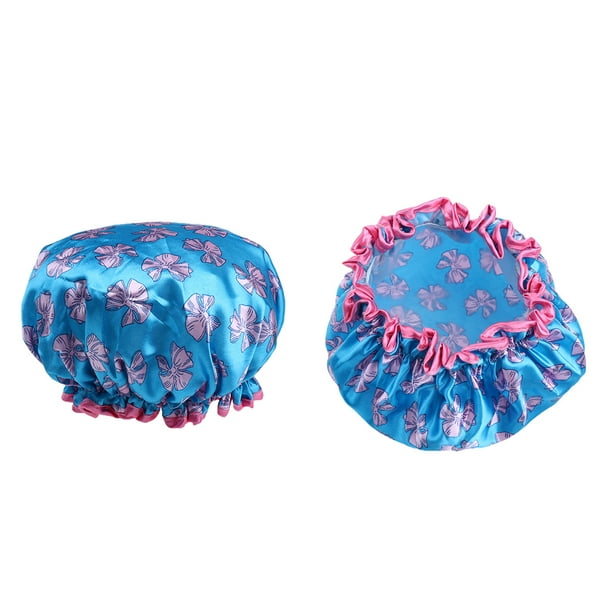 2 piezas de ducha de baño elástica reutilizable impermeable lavable azul 20 cm Colcomx Gorra de ducha a prueba de agua