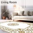 thumbnail image 2 of ODIKA 8'x10' Machine Washable Non-Slip Area Rug, Celestial Mist Interlocking Medallion Motif with Ornate Detailing High Traffic Rug with Pad, Gold, 560932, 2 of 8