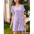 thumbnail image 3 of Ekouaer Nightgowns for Women 2 Pack Button Down Sleep Shirts Short Sleeve Nightshirt Sleepwear House Dress with Pockets, 3 of 6